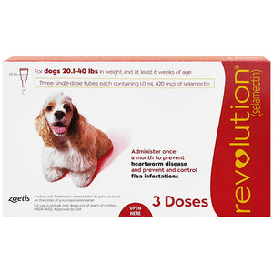 REVOLUTION® For Dogs, 20.1-40 lbs (Red Box, 3's)