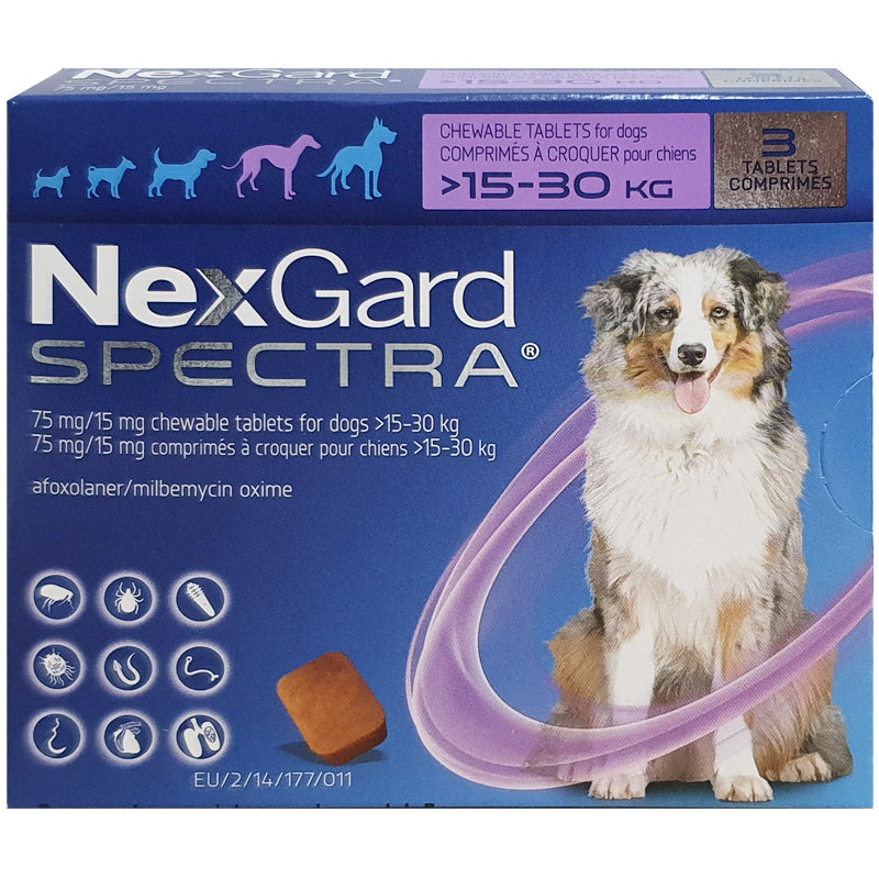 NexGard SPECTRA® Large Dog,15-30kg (Purple Box, 3's)