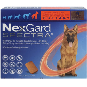 NexGard SPECTRA® Extra Large Dog, 30-60kg (Red Box, 3's)