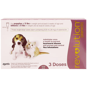 REVOLUTION® For Puppies & Kittens <5 lbs (Pink Box, 3's)