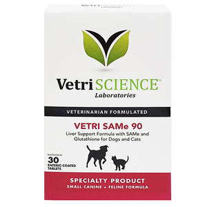 Vetri SAMe Liver Supplement for Cats & Small Dogs (90mg, 30 tabs/box)