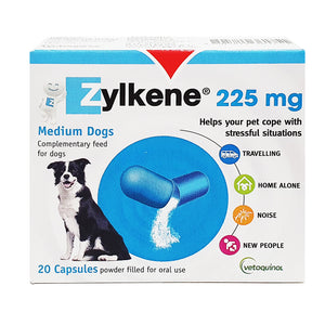 Zylkene Stress Support Supplement for Medium Dogs (225mg, 20 caps/box)